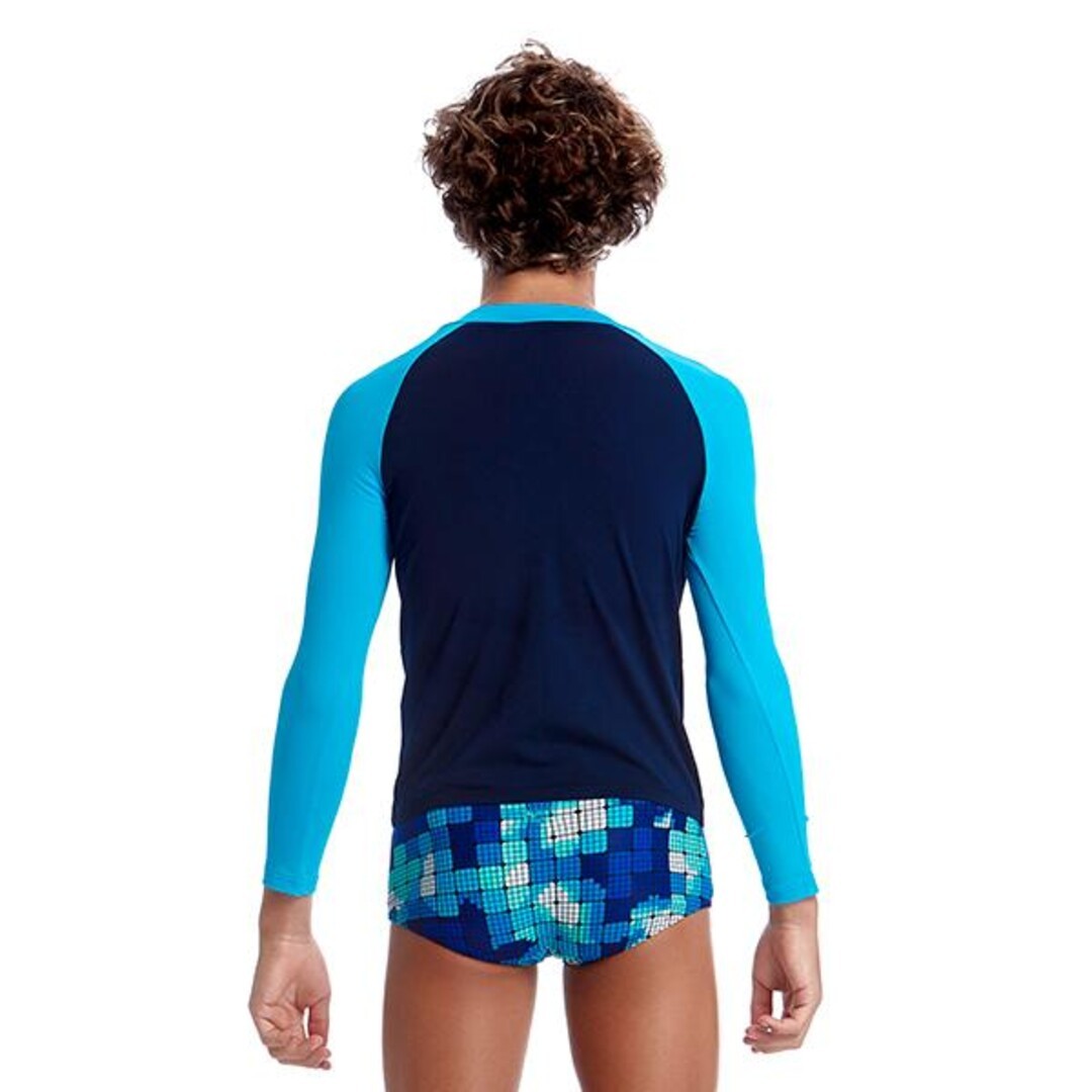 Funky Trunks Zippy Sun Protection Rash Vest Deep Lagoon Boys Swimwear