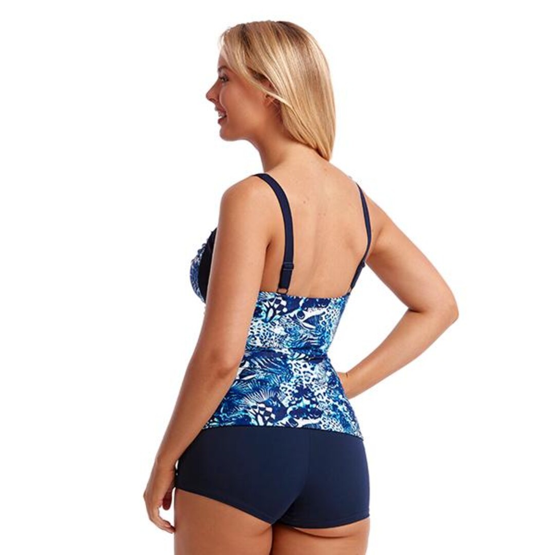Funkita Form Ruched Swim Tankini Top Animalia Ladies Swimwear