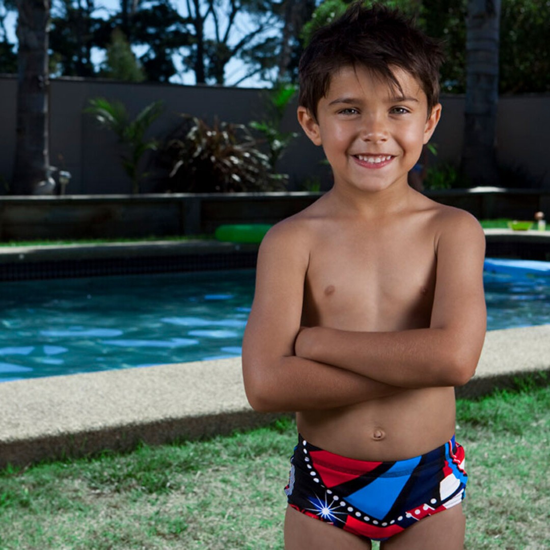 Funky Trunks Printed Swim Trunks Patriot Picasso Toddler Boys Swimwear