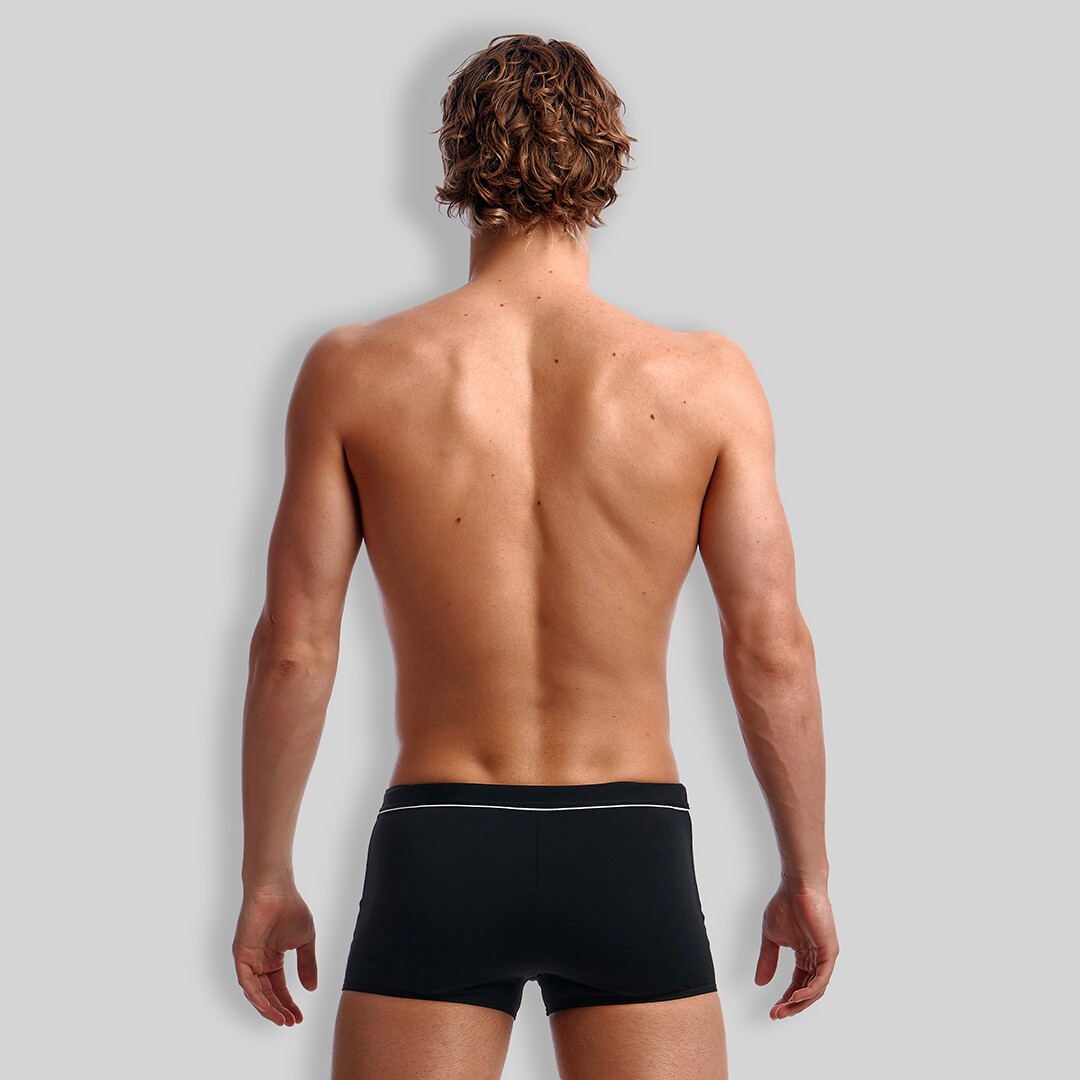 Funky Trunks Square Swim Trunks Still Black Mens Swimwear