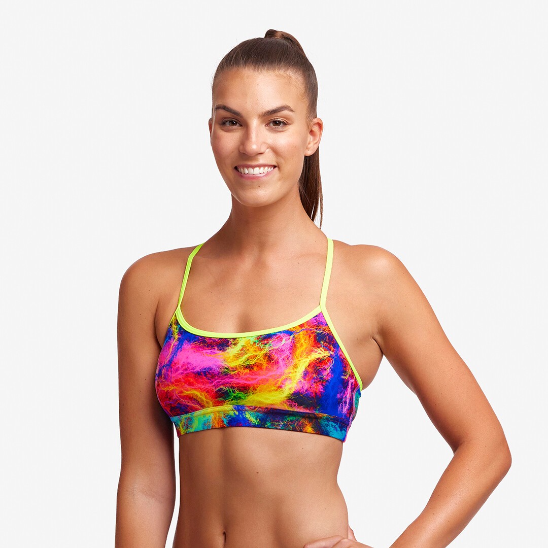 Funkita Swim Crop Bikini Top Solar Flares Ladies Swimwear