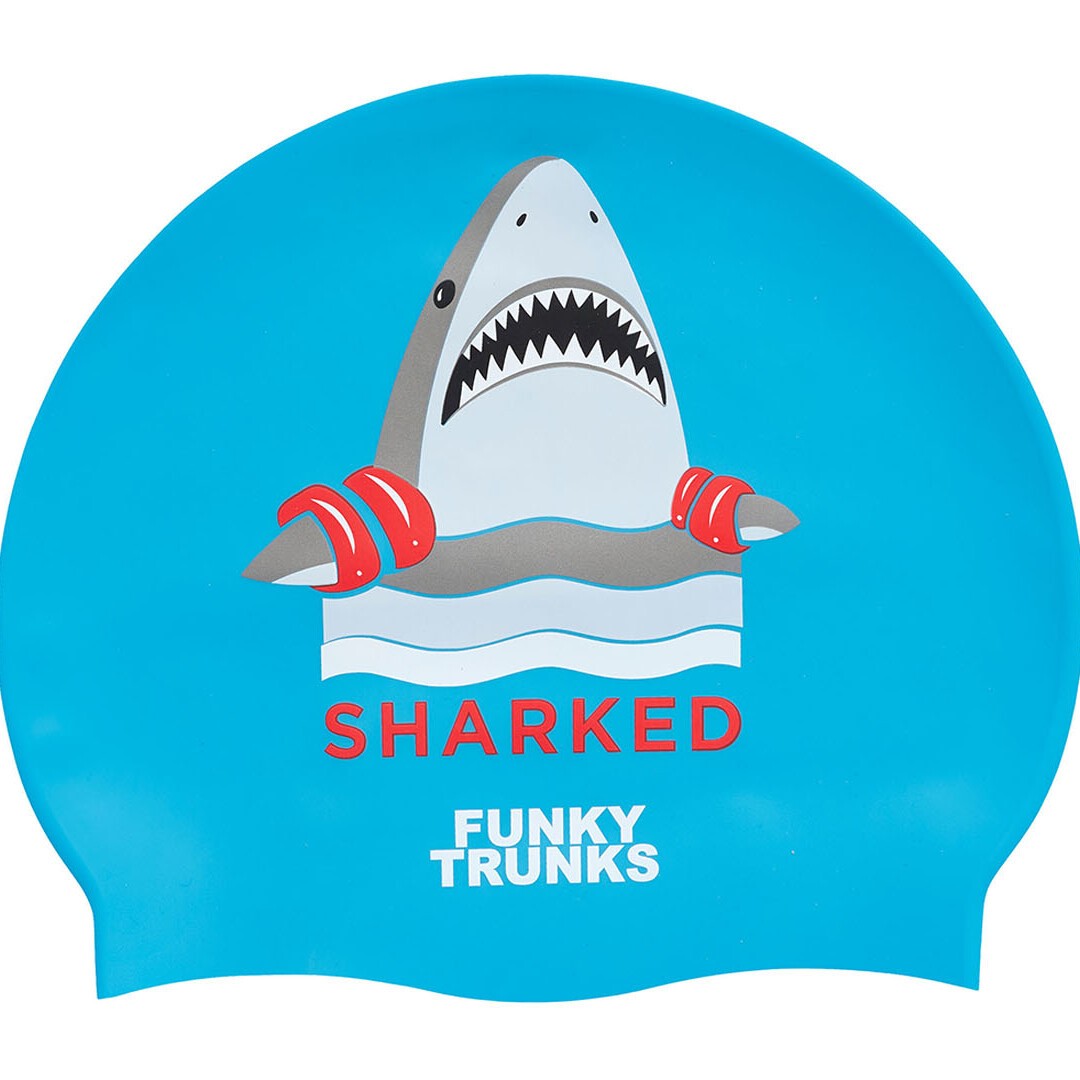 Funky Trunks Silicone Swimming Cap Sharked Swim Training Gear