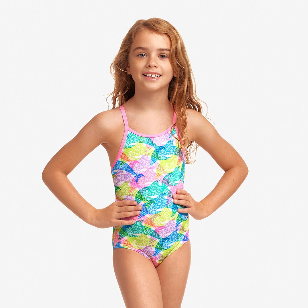 Toddler Girl's Printed One Piece Pastel Porpie